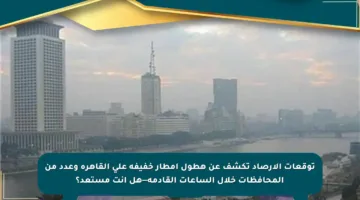 توقعات الأرصاد تكشف عن هطول أمطار خفيفة على القاهرة وعدد من المحافظات خلال الساعات القادمة—هل أنت مستعد؟